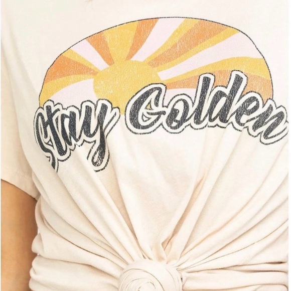Anthropologie Show Me Your MuMu Stay Golden Graphic T-Shirt - Picture 2 of 9